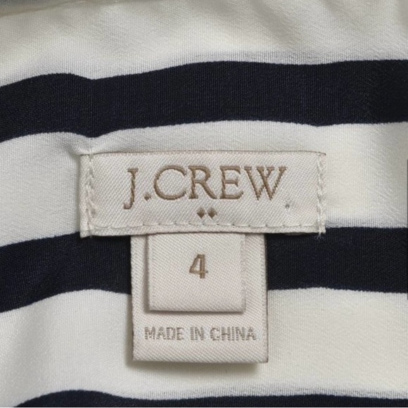 J.  Crew Striped Draped Button Down Blouse Blue Cream Size 4‎ - Picture 6 of 7